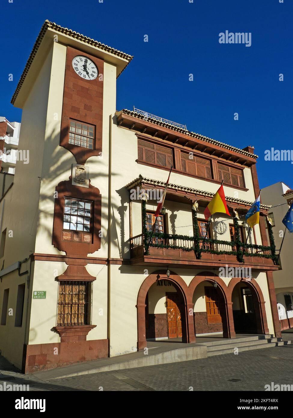 Ayuntamiento (Town Hall) of San Sebastián de La Gomera, Canary Islands, Spain. 2018-01-04 16:57 WET (UTC). Stock Photo