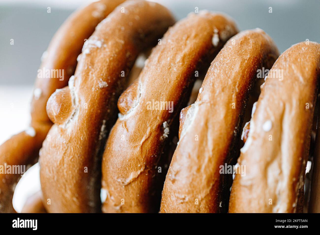 Traditional German savory lye pretzel with salt Stock Photo Alamy