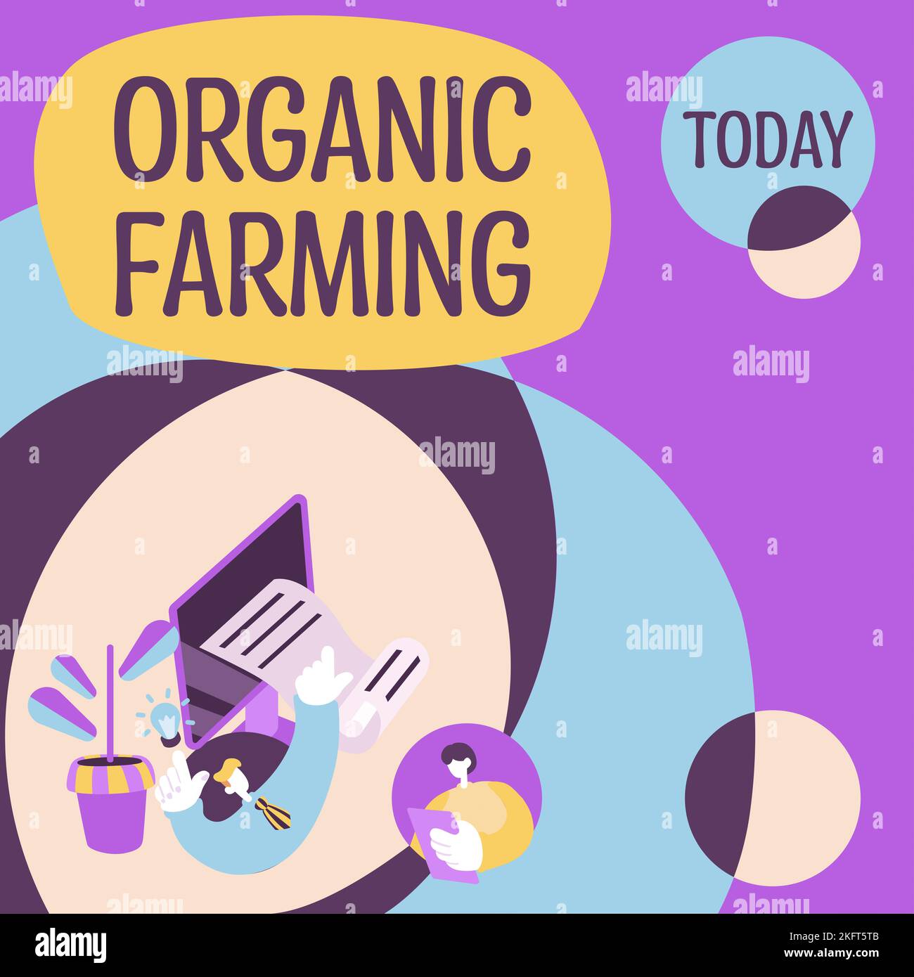 Text caption presenting Organic Farming. Concept meaning agricultural