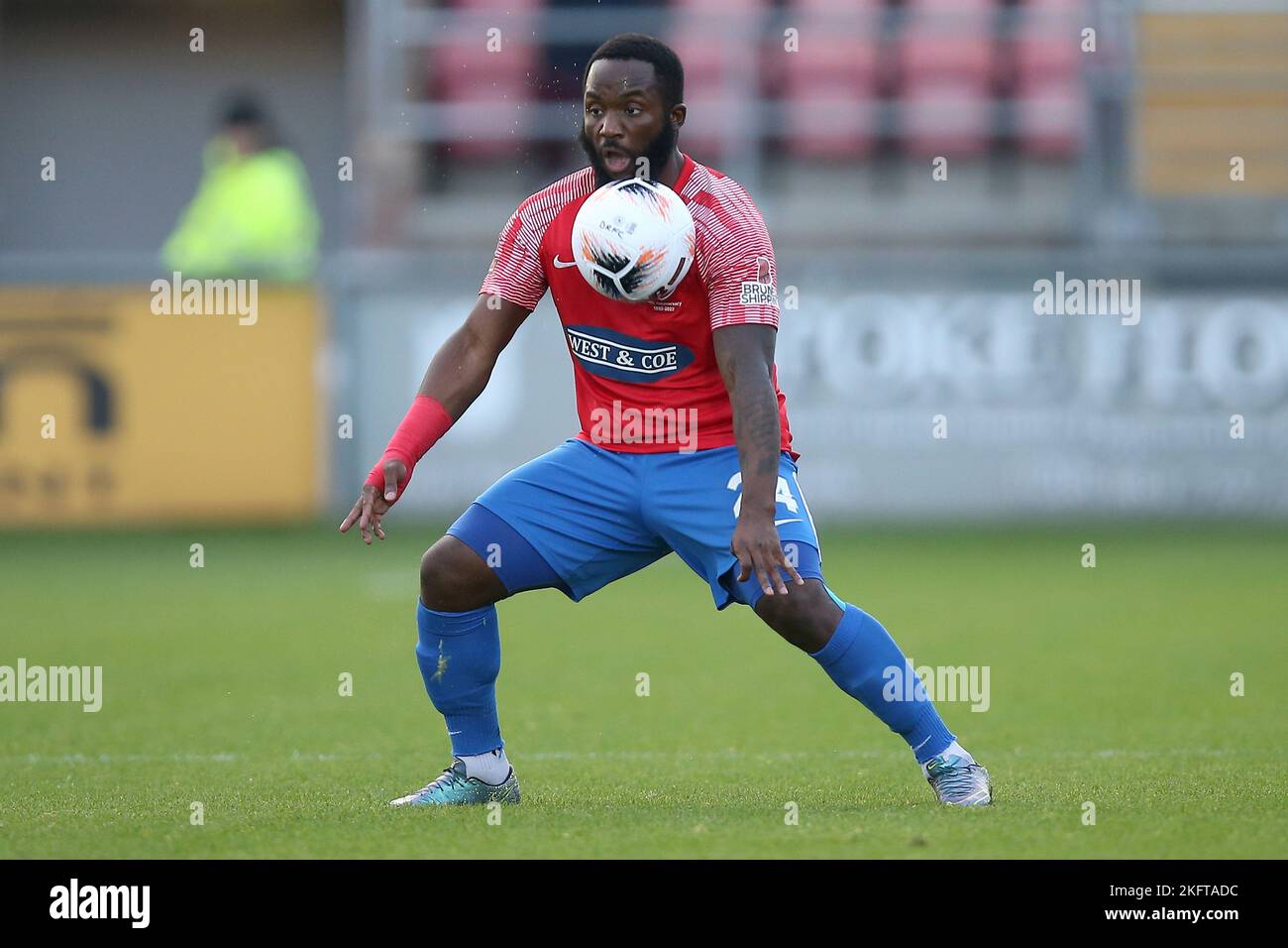 Junior Morias of Dagenham and Redbridge during Dagenham & Redbridge vs Scunthorpe United, Vanarama National League Football at the Chigwell Constructi Stock Photo