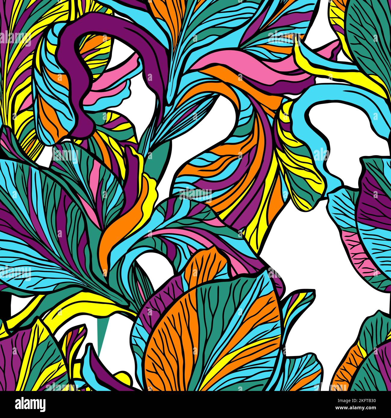 Seamless pattern multicolored irises. Vector illustration Stock Vector