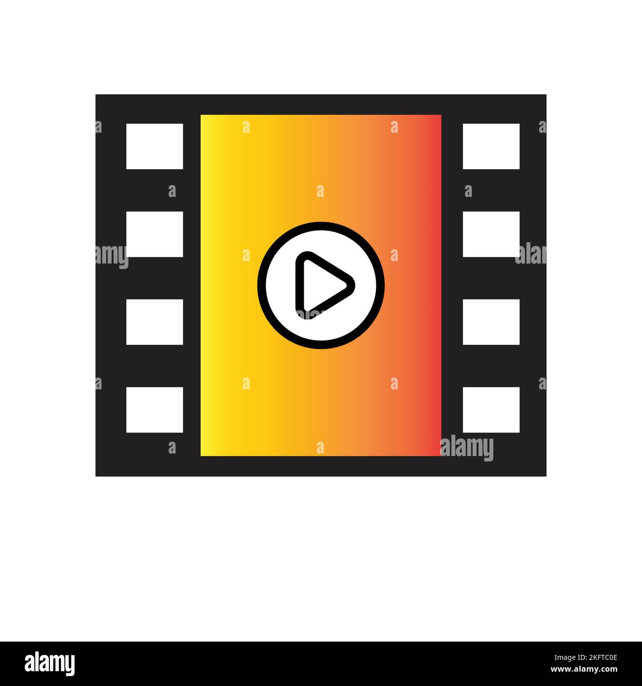 Negative film frame with play button Stock Vector