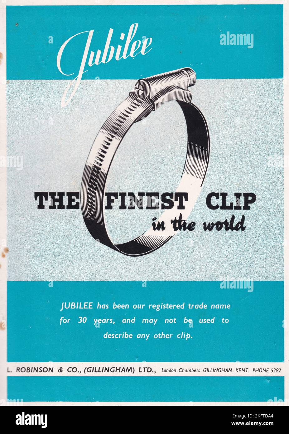 L. Robinson & Co Jubilee Clip vintage advert Stock Photo Alamy