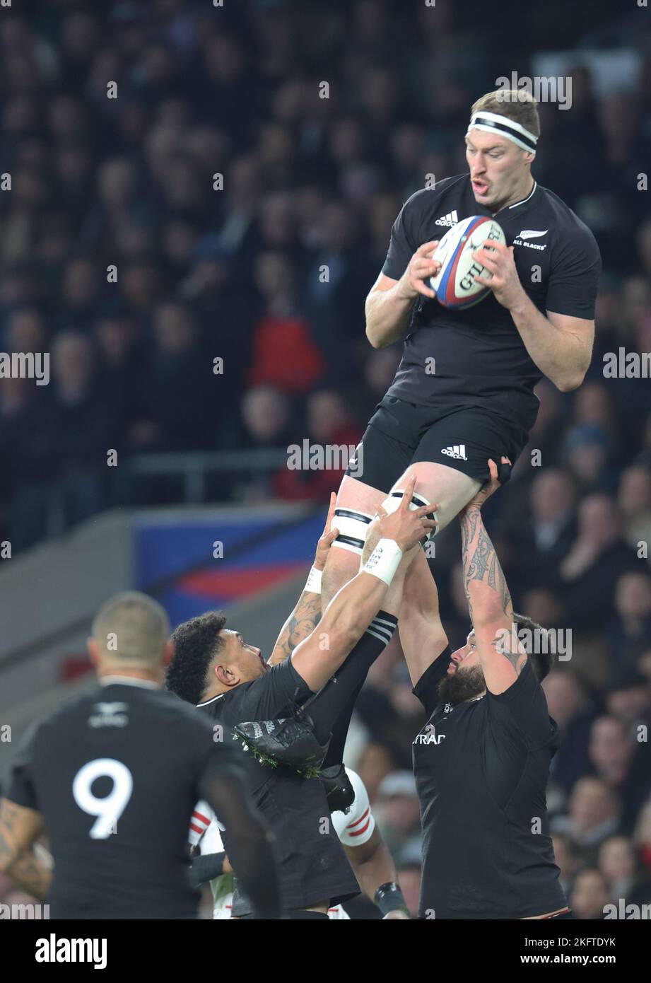 London ENGLAND - November 19: Brodie Retallick of New Zealand making ...
