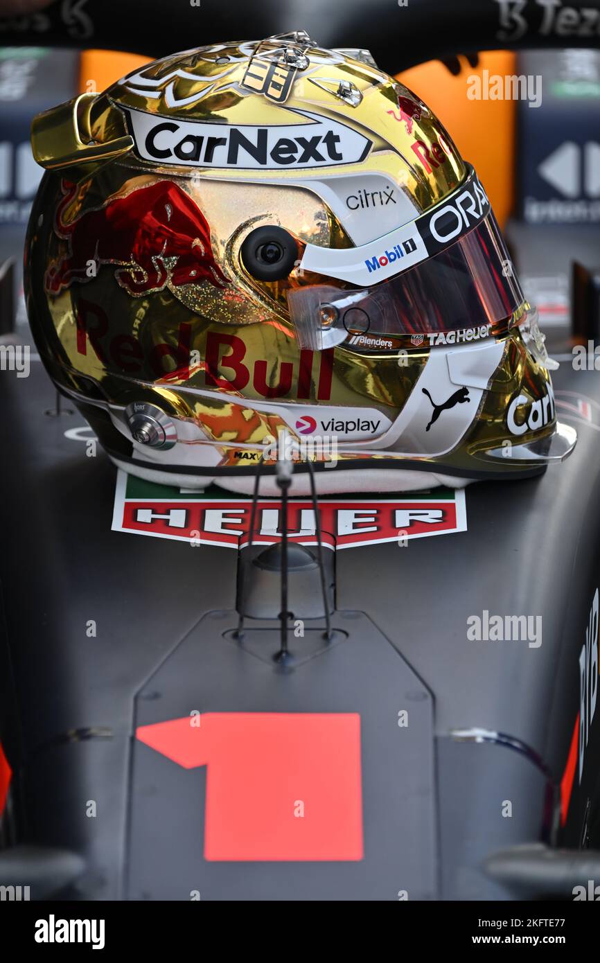 ABU DHABI, 19/11/2022, helmet, casque, VERSTAPPEN Max (ned), Red Bull