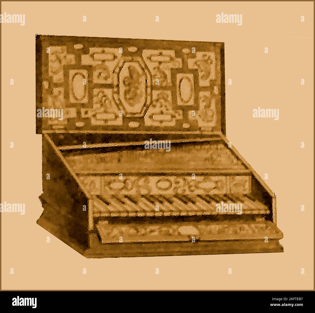 A 18th century British portible virginal, a musical instrument that resembles with only one