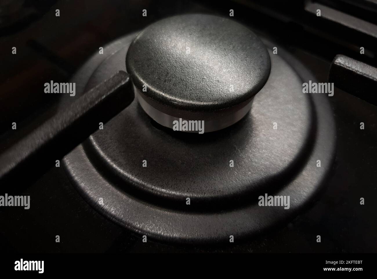 A gas stove burner turned off, close up Stock Photo Alamy
