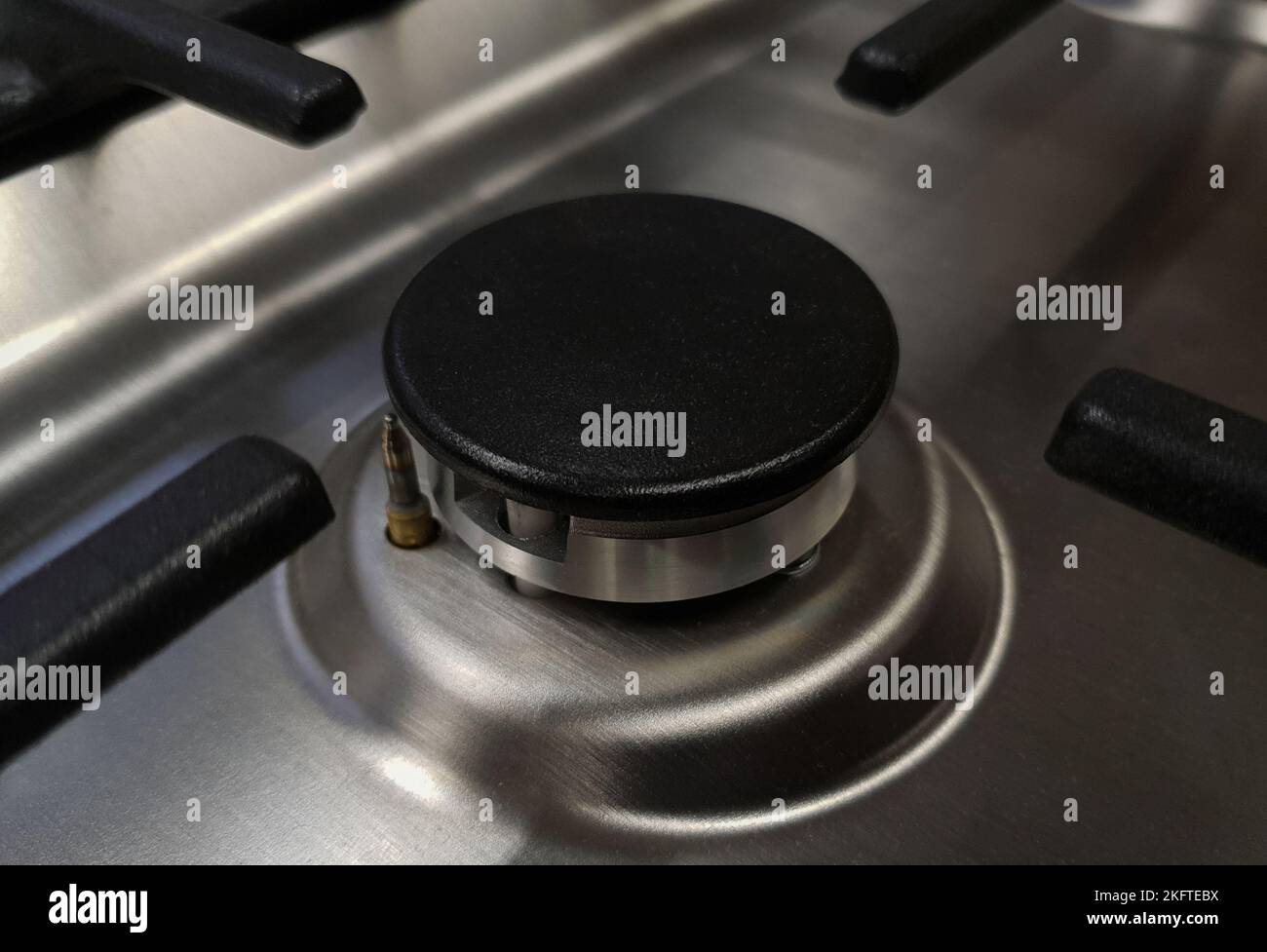A gas stove burner turned off, close up Stock Photo Alamy