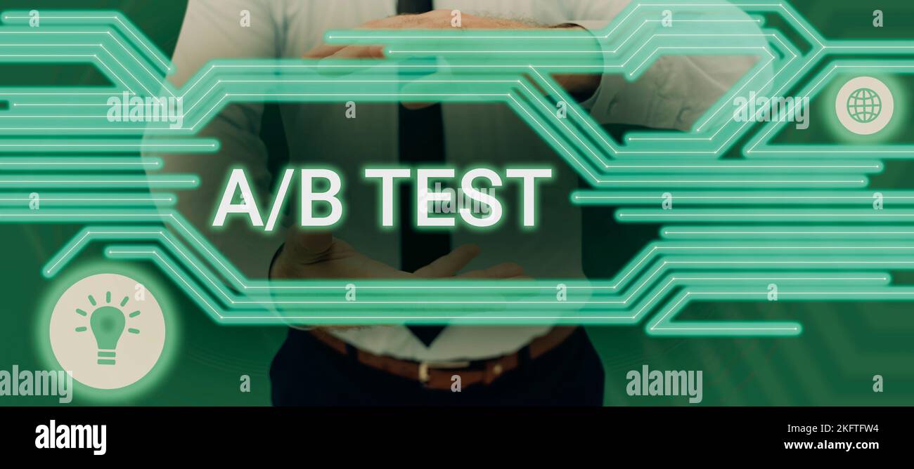 Sign displaying A By B Test. Conceptual photo Simple short ...