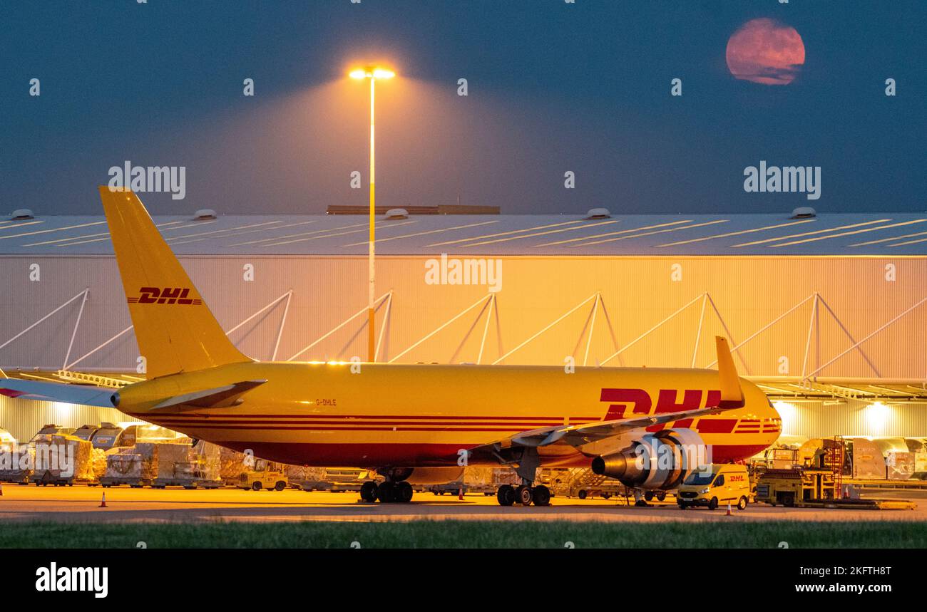 DHL airplane Stock Photo