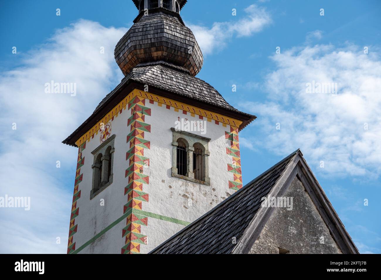 Old church St. John the Baptist at Lake Bohinj in the Triglav National