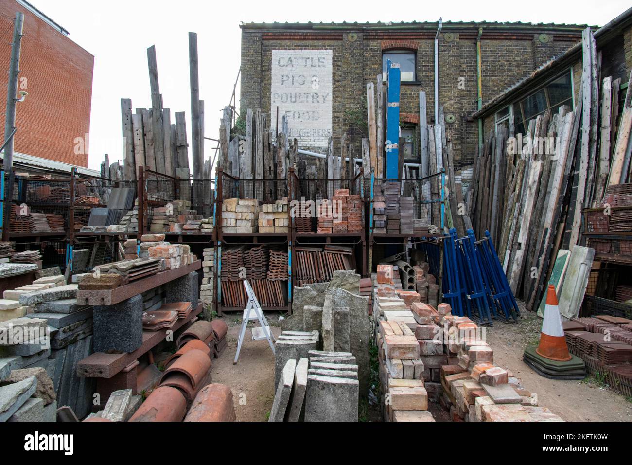 Reclamation Yard, Scrap Yard, Junk Yard Stock Photo