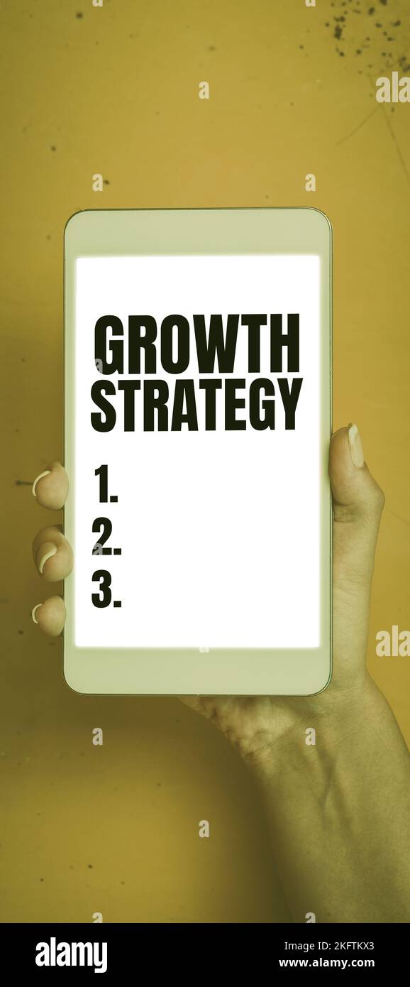 Writing displaying text Growth Strategy. Business showcase The method a ...