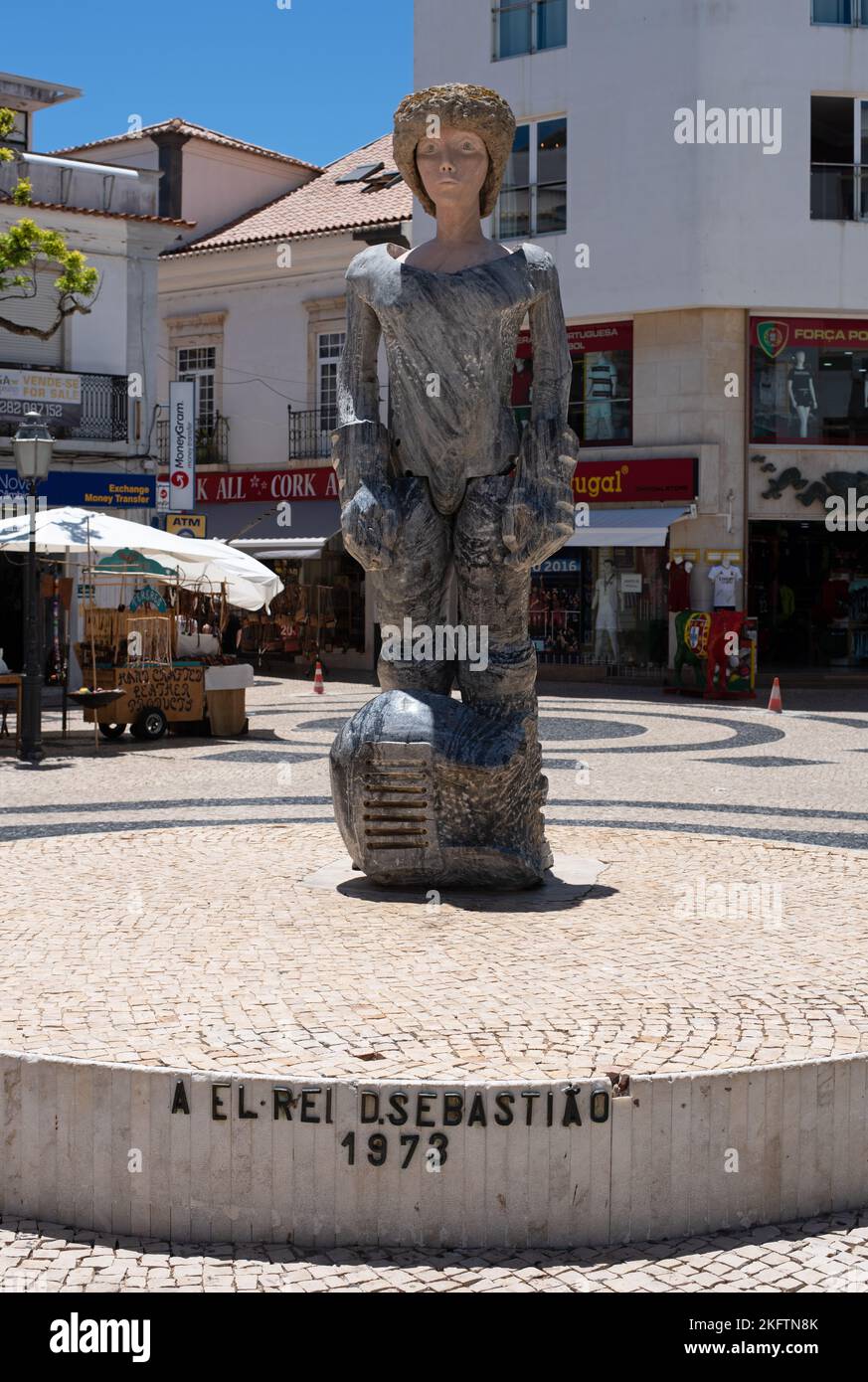 Lagos centre with Sebastiao Statue, Algarve coast Stock Photo Alamy