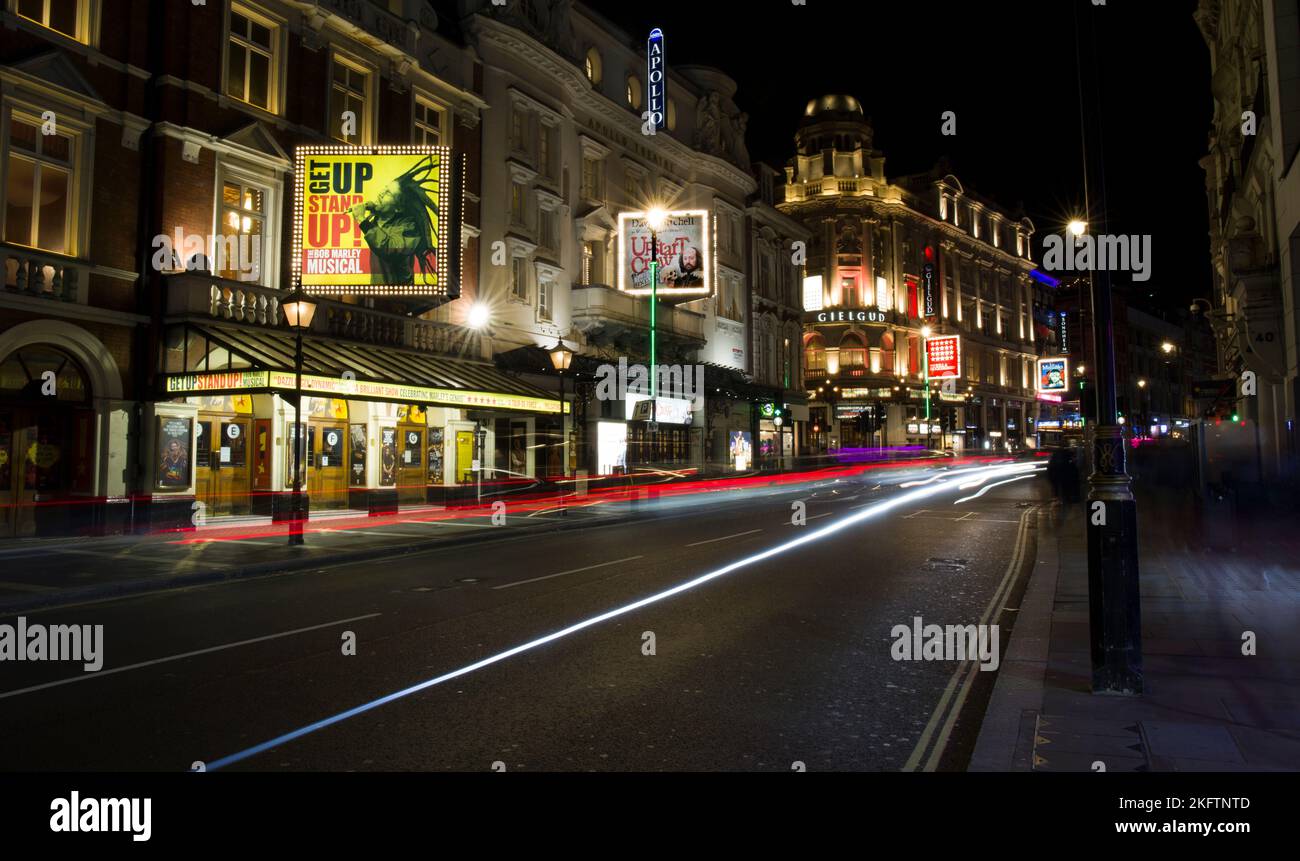 London Theatres Theatreland Shaftsbury Avenue West End London Stock Photo