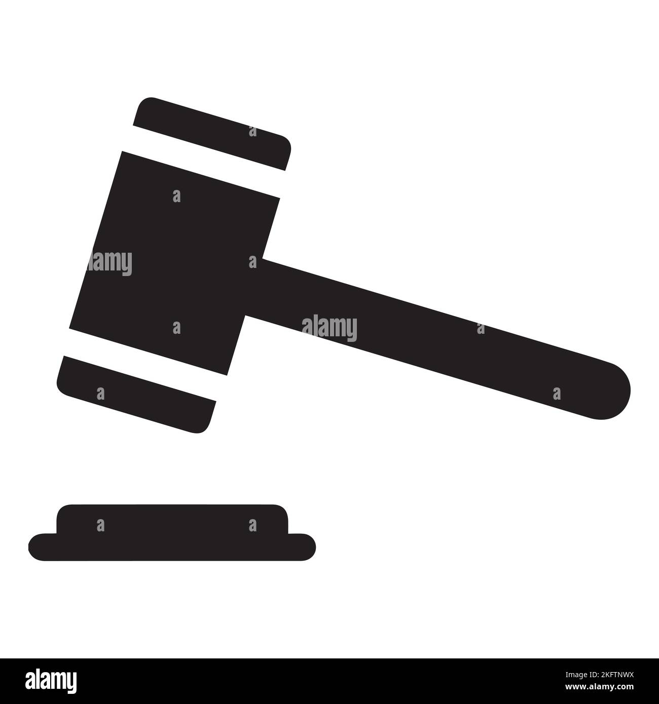 Judge Wood Hammer vector illustration, auction, flat design, judgment
