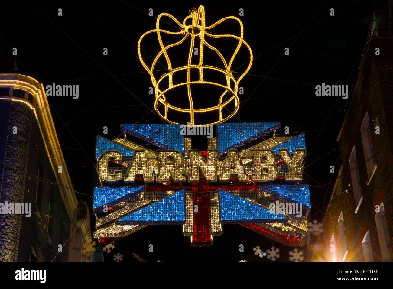 Christmas Lights Illuminations Carnaby Street West End London Stock