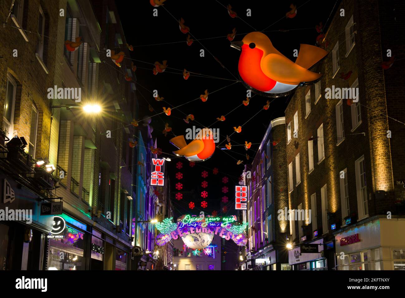 Christmas Lights Illuminations Carnaby Street West End London Stock Photo Alamy