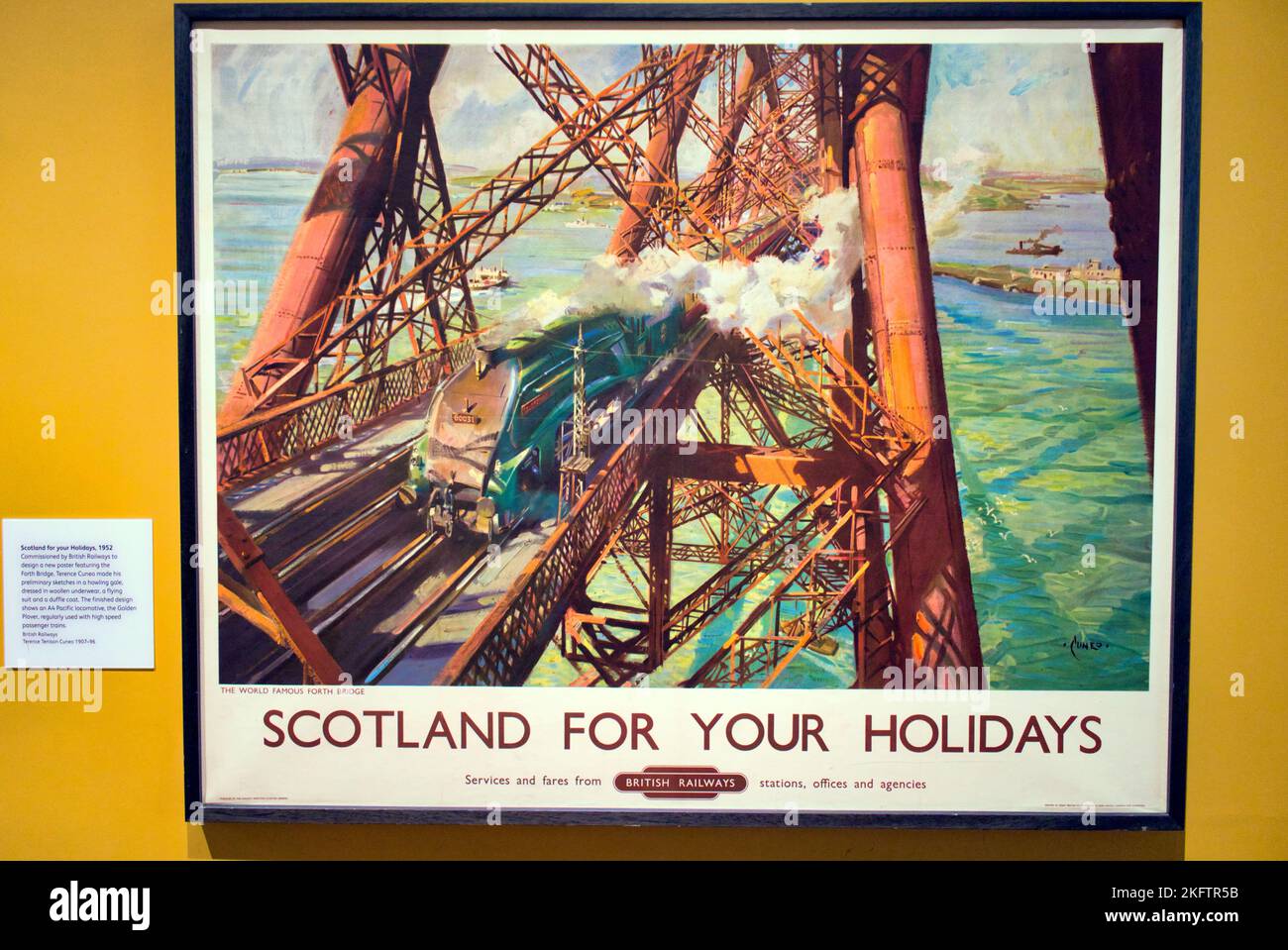 Vintage railway posters of the forth rail bridge National Museum of Scotland,  Chambers St, Edinburgh EH1 1JF Stock Photo