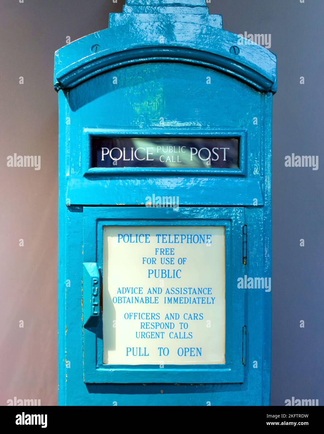 vintage police telephone National Museum of Scotland,  Chambers St, Edinburgh EH1 1JF Stock Photo