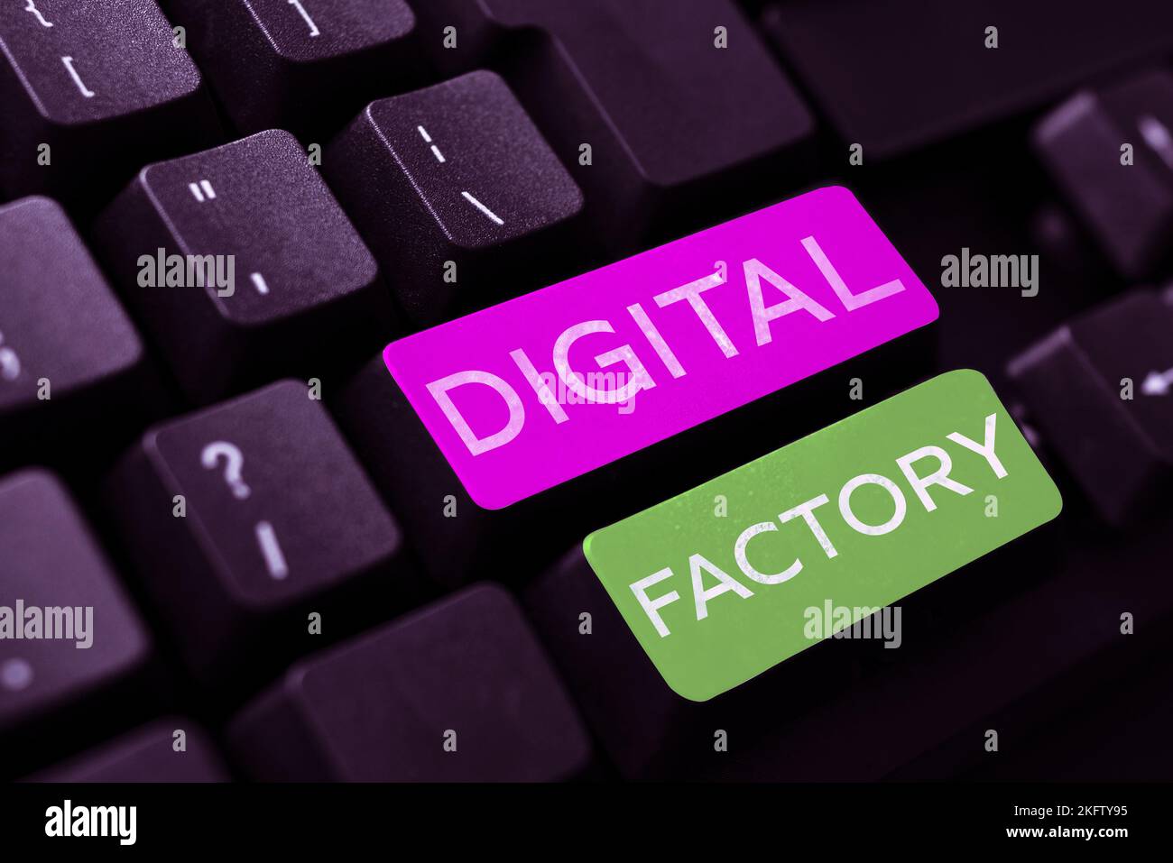 Text sign showing Digital Factory. Concept meaning uses digital ...