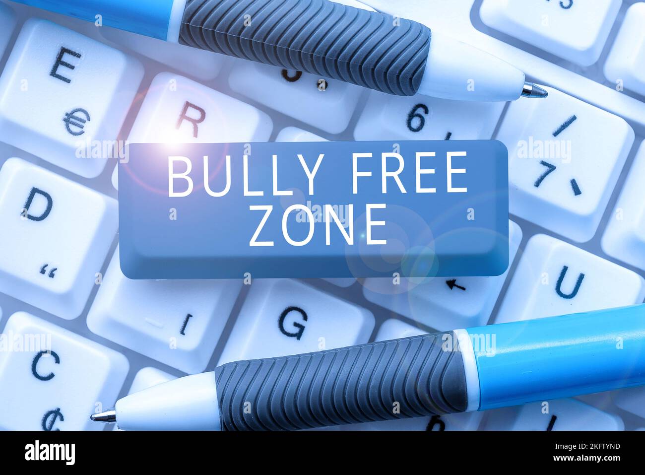Conceptual caption Bully Free Zone. Word for Be respectful to other