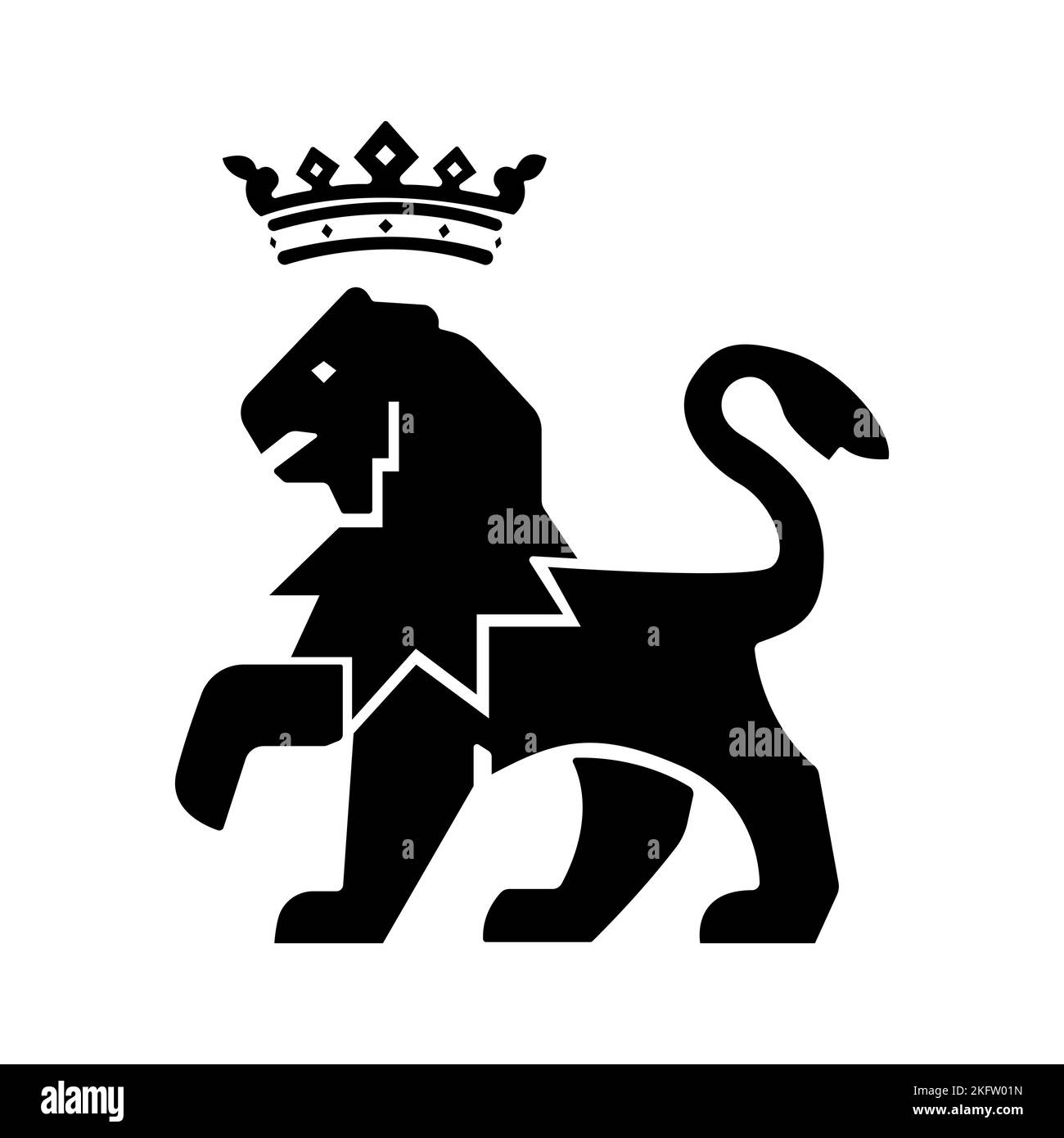 A vector illustration of a king lion with a crown Stock Vector Image ...