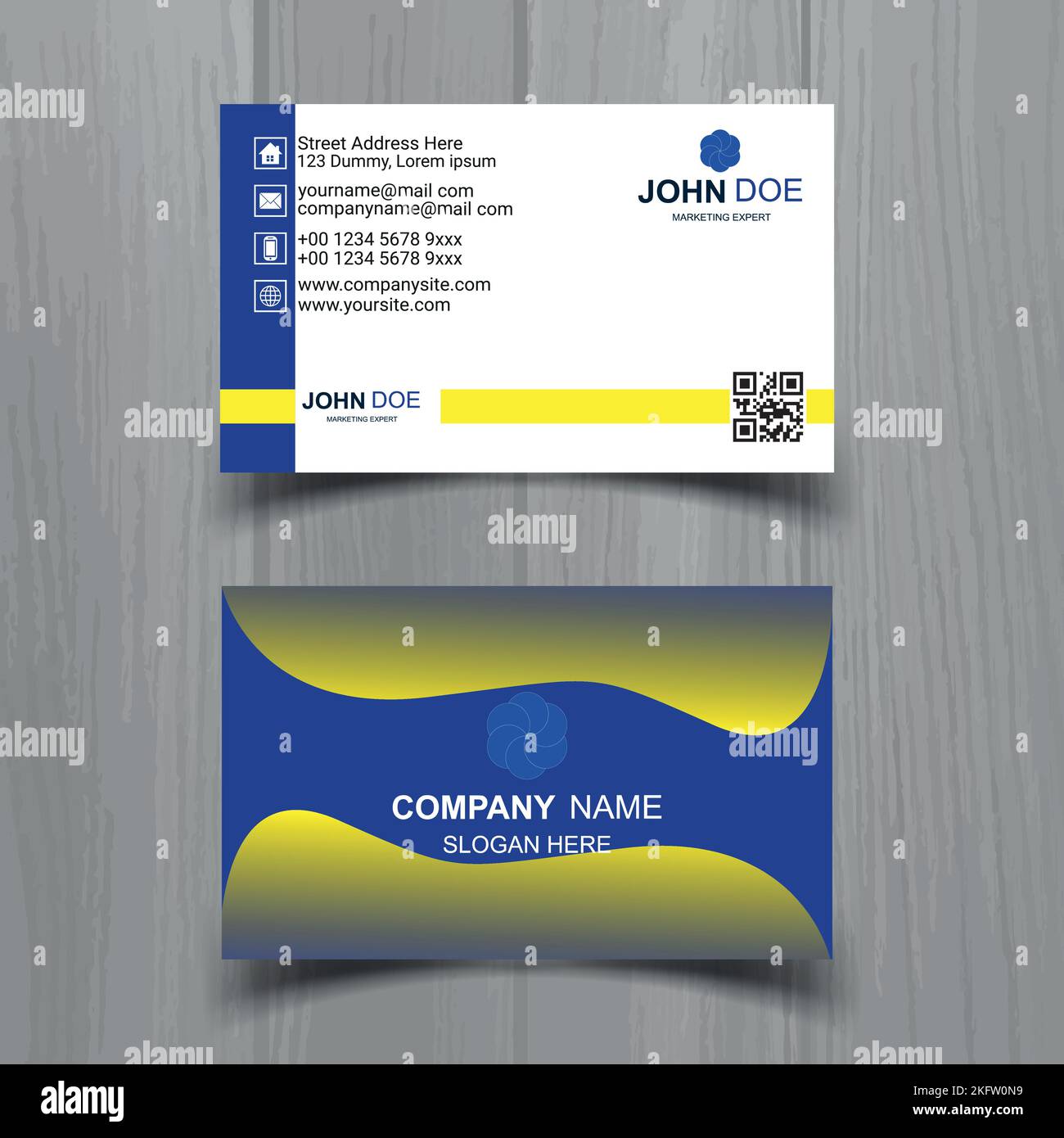 Professional business card design template Stock Vector