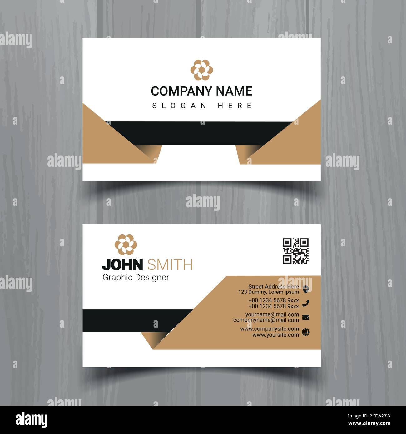 Professional business card design template Stock Vector