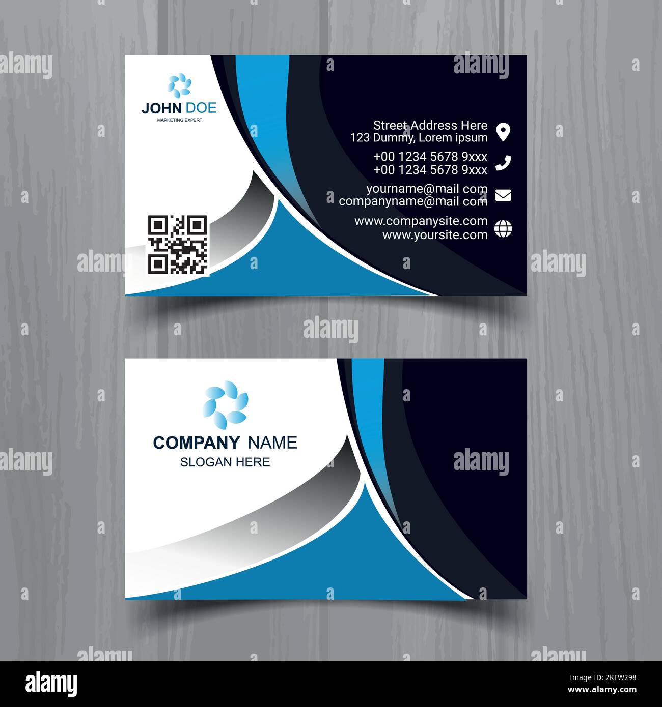 Professional business card design template Stock Vector