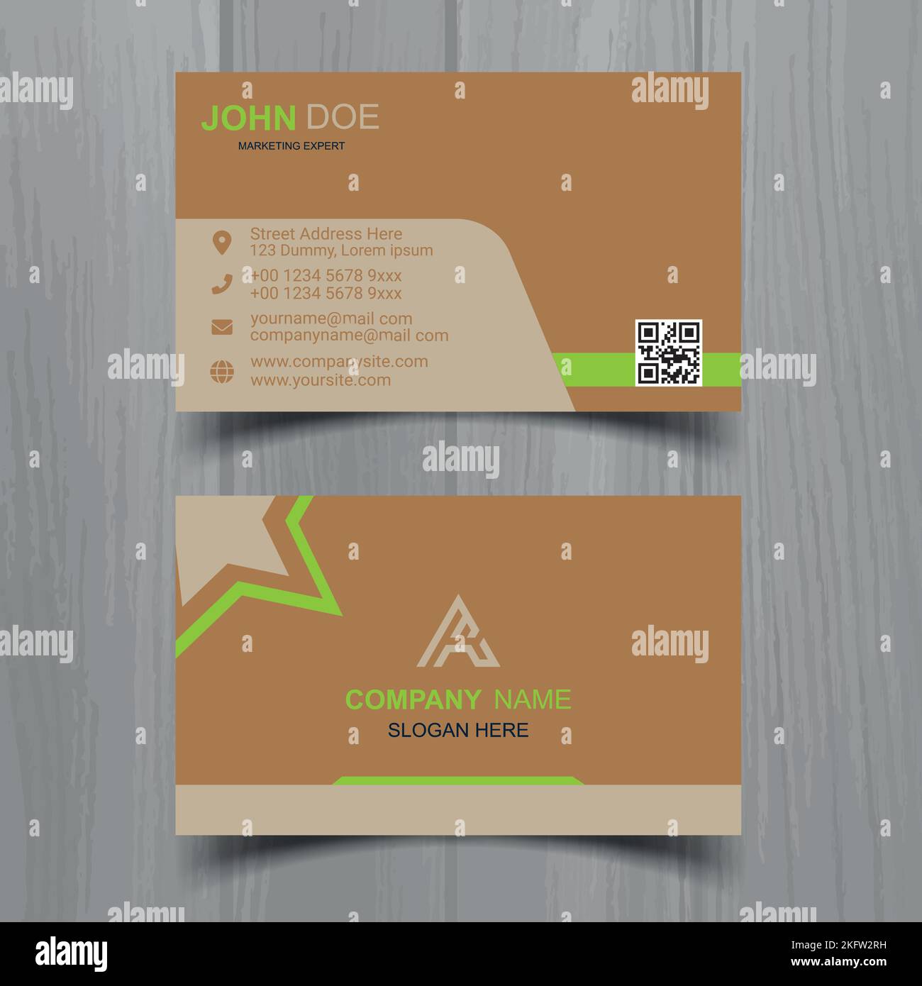 Professional business card design template Stock Vector