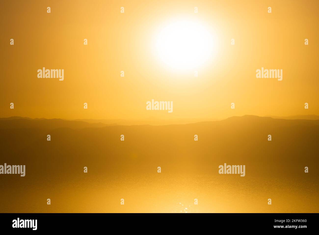 Amazing gold color in the landscape during the sunset or sunrise Stock Photo
