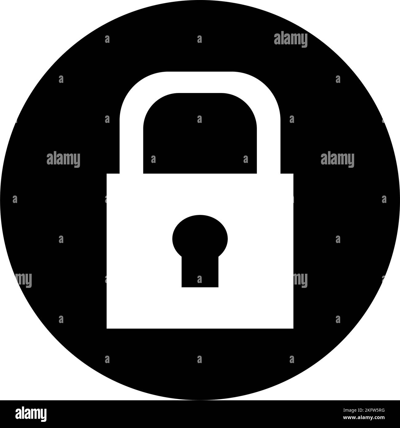 Padlock icon in black and white colors, button with padlock sign Stock