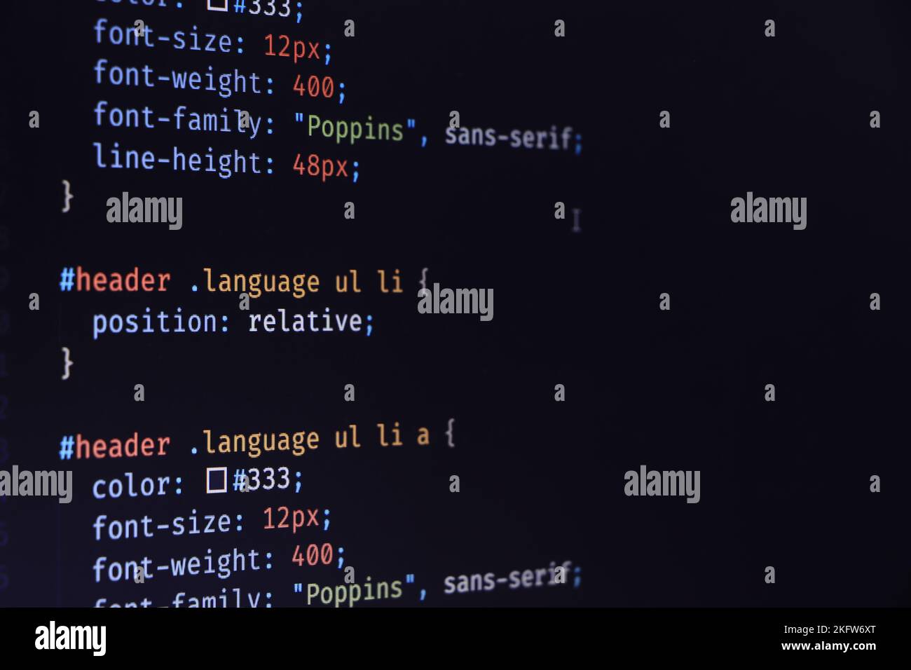 Program code on a monitor Stock Photo - Alamy