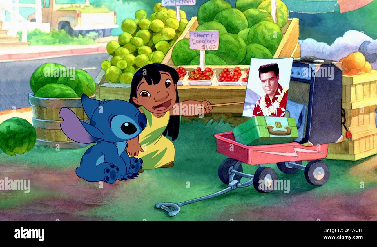 Close-up View of a Birthday Party with Lilo and Stitch Theme