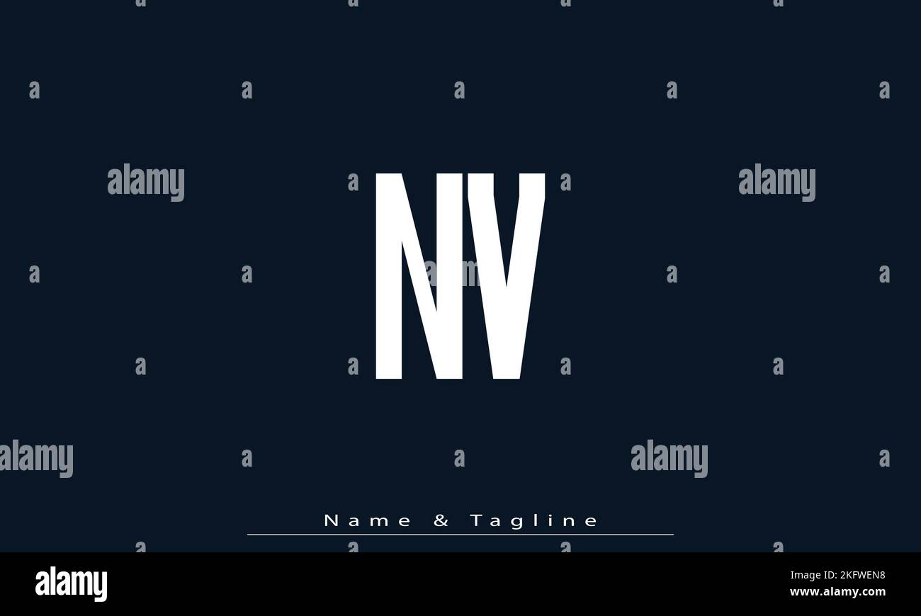 Alphabet letters Initials Monogram logo NV , VN Stock Vector