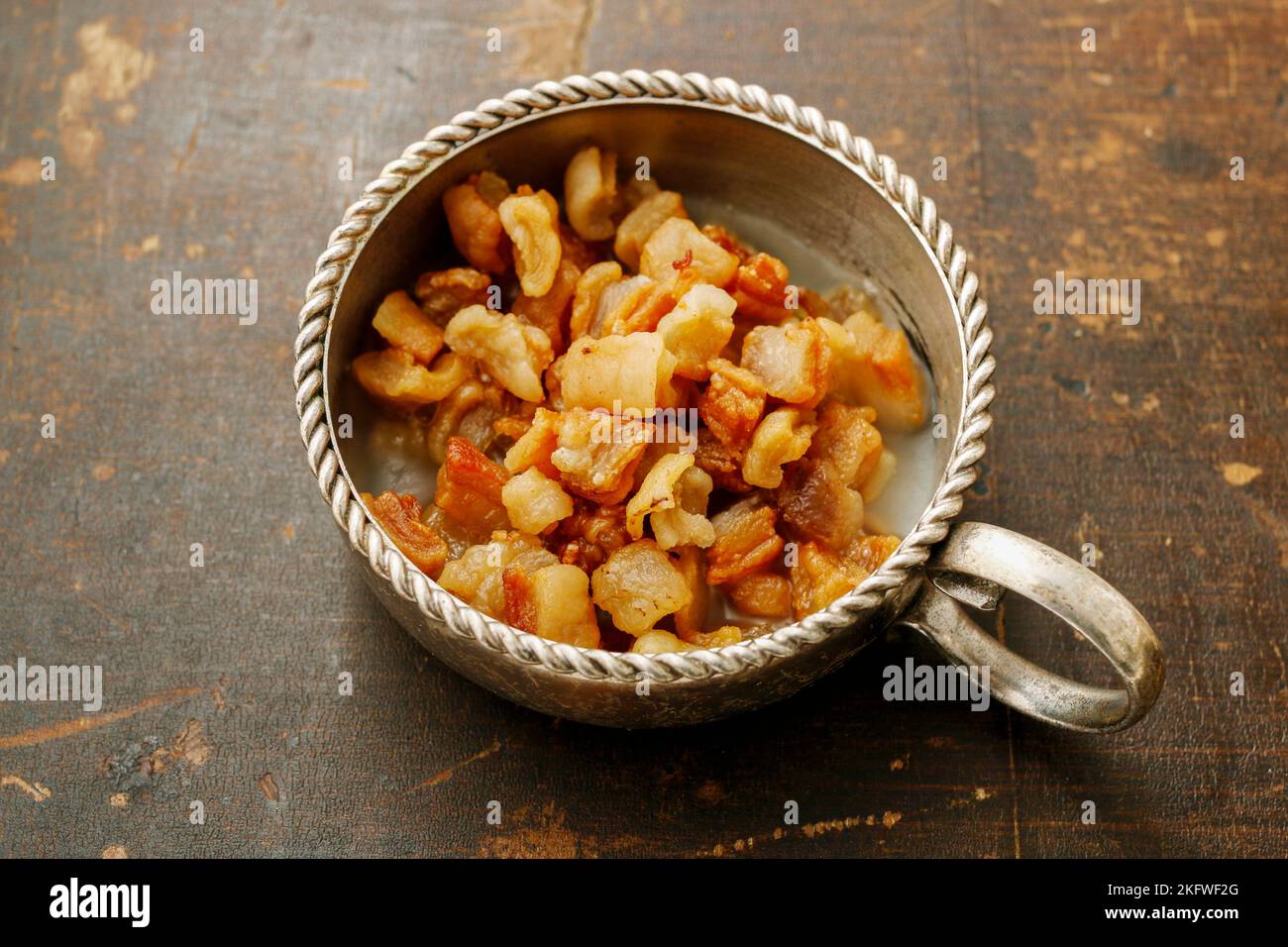 Pork greaves (pork rinds), meat dish Stock Photo - Alamy