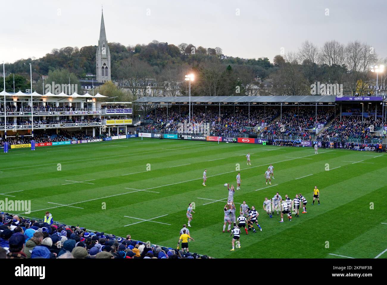 A general view of play from the stands during the friendly match at The Recreation Ground, Bath. Picture date: Sunday November 20, 2022. Stock Photo