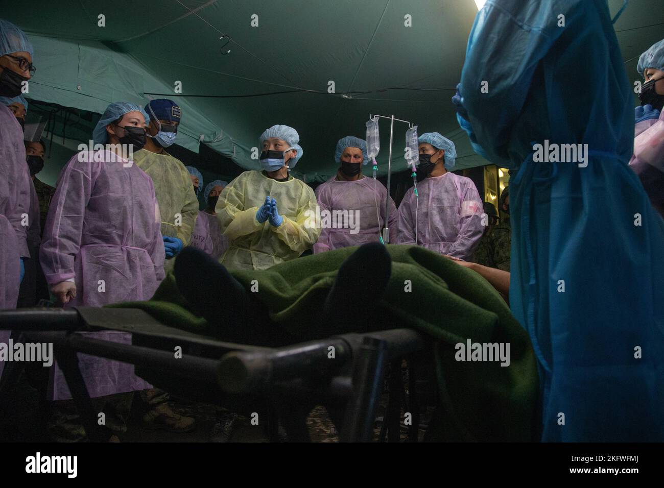U.S. Navy Corpsmen and members of the Northern Army, Japan Ground Self