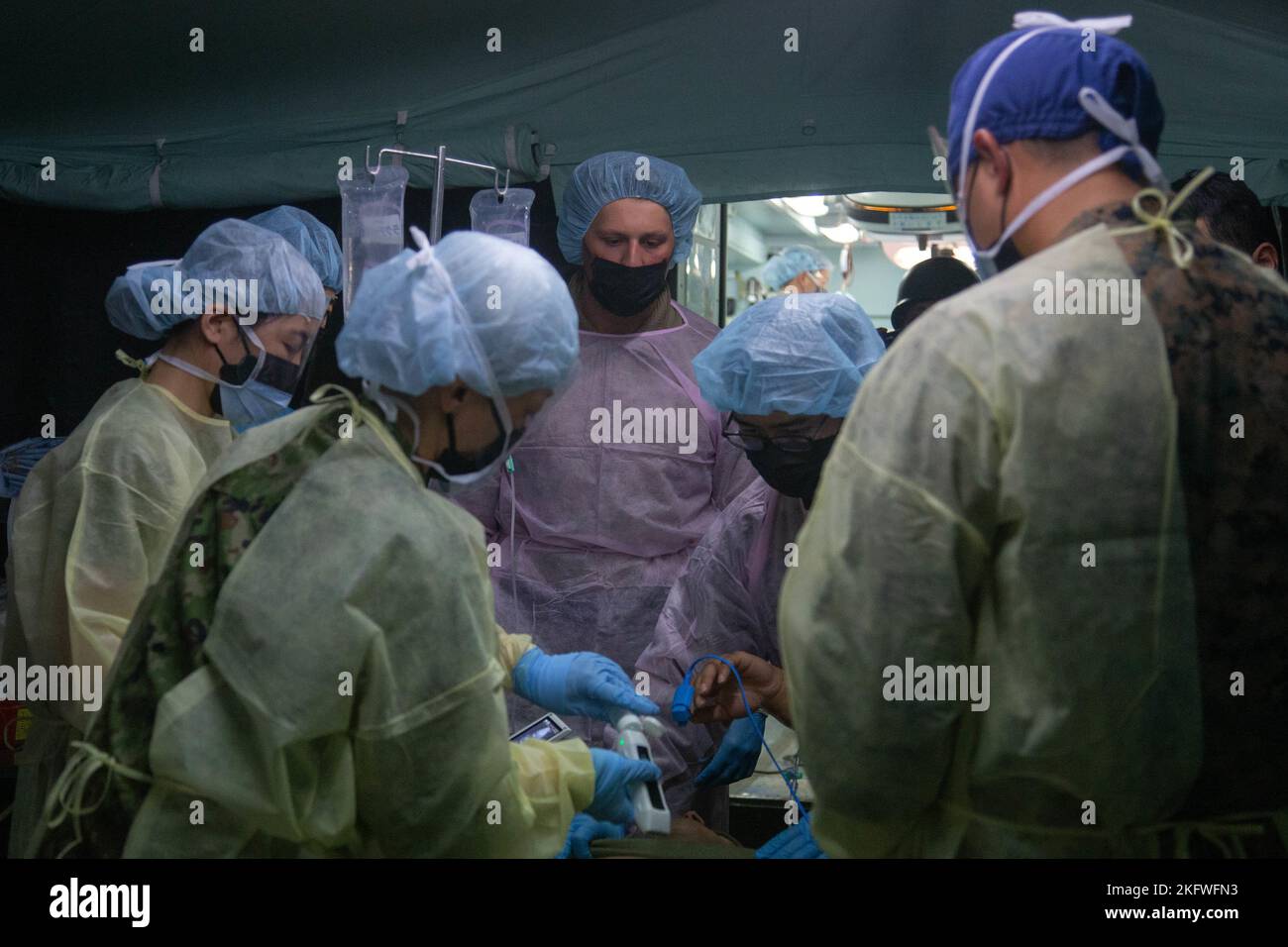 U.S. Navy Corpsmen and members of the Northern Army, Japan Ground Self