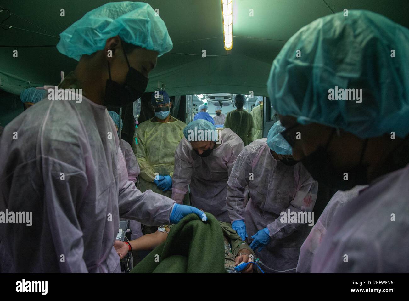 U.S. Navy Corpsmen and members of the Northern Army, Japan Ground Self