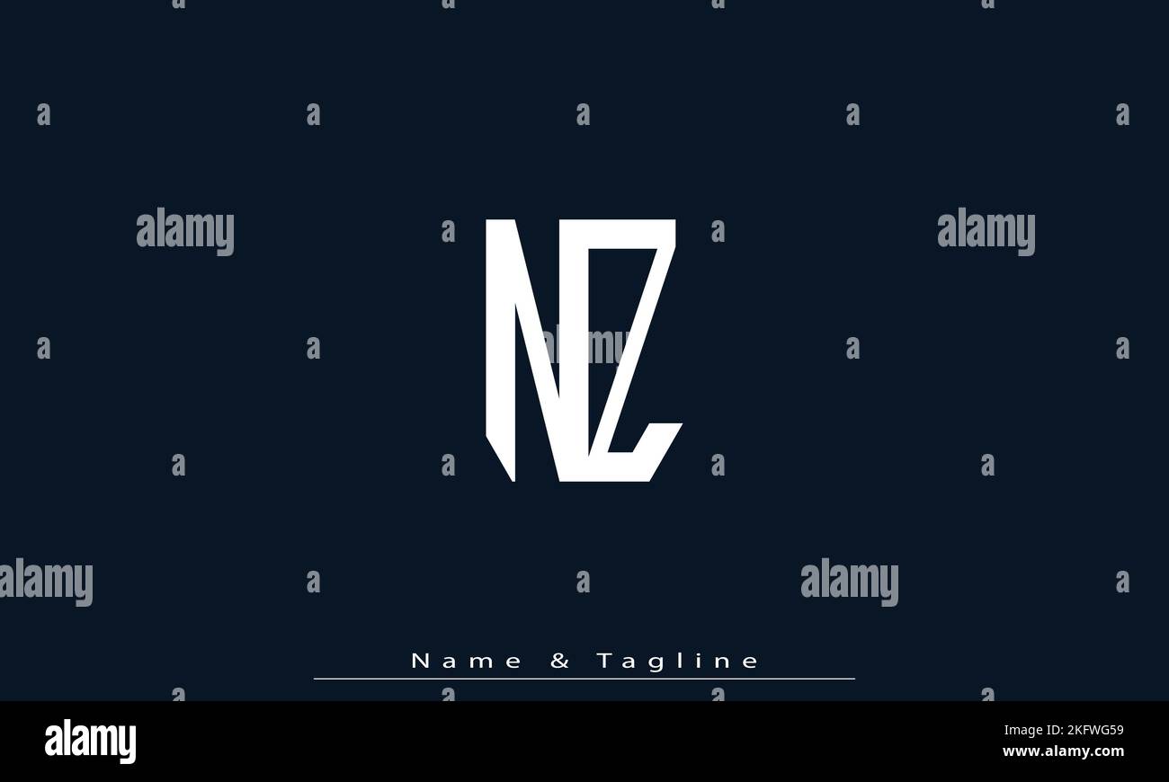 Alphabet letters Initials Monogram logo NZ , ZN Stock Vector