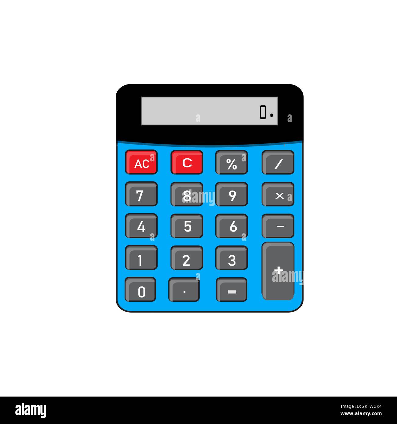 Basic calculator with set of digits isolated on white. Flat design. EPS