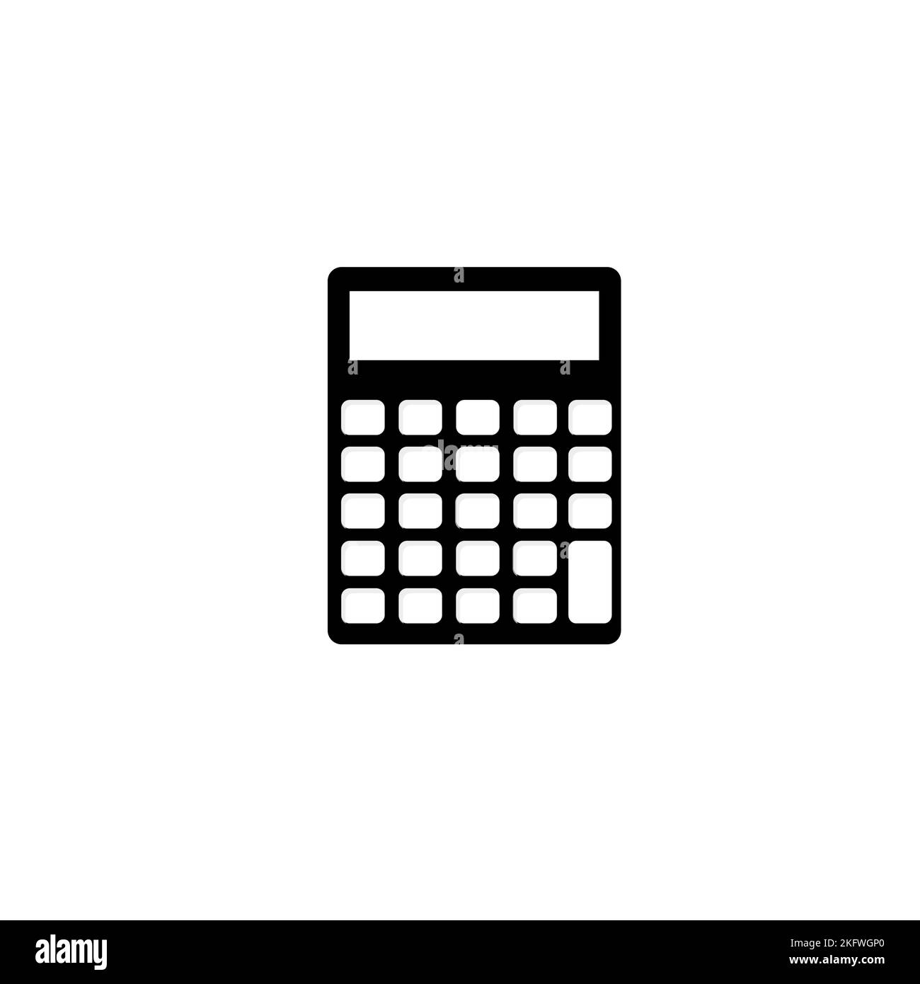 Basic calculator with set of digits isolated on white. Flat design. EPS