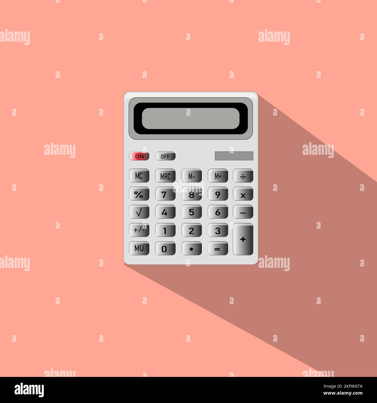 Basic calculator with set of digits isolated on white. Flat design. EPS 10 vector illustration