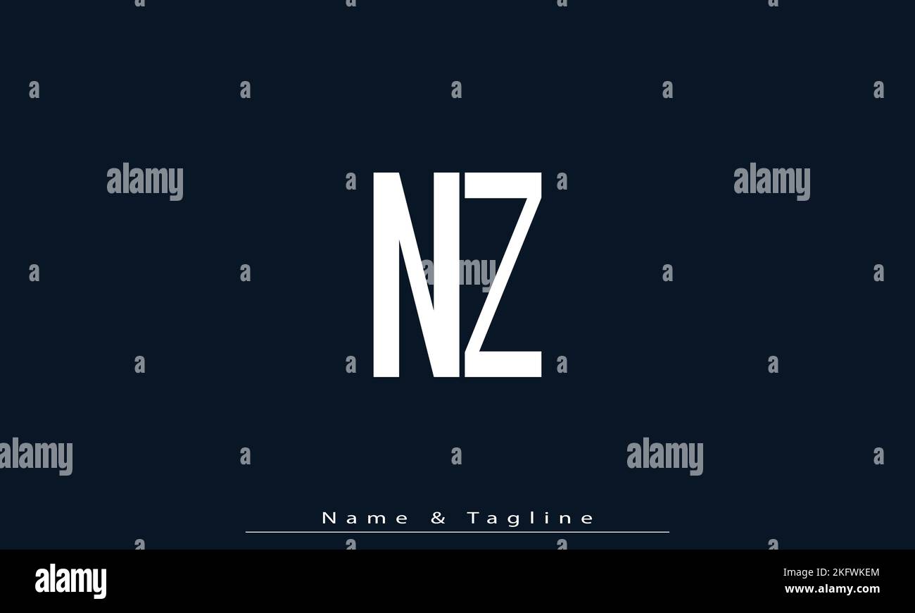 Alphabet letters Initials Monogram logo NZ , ZN Stock Vector
