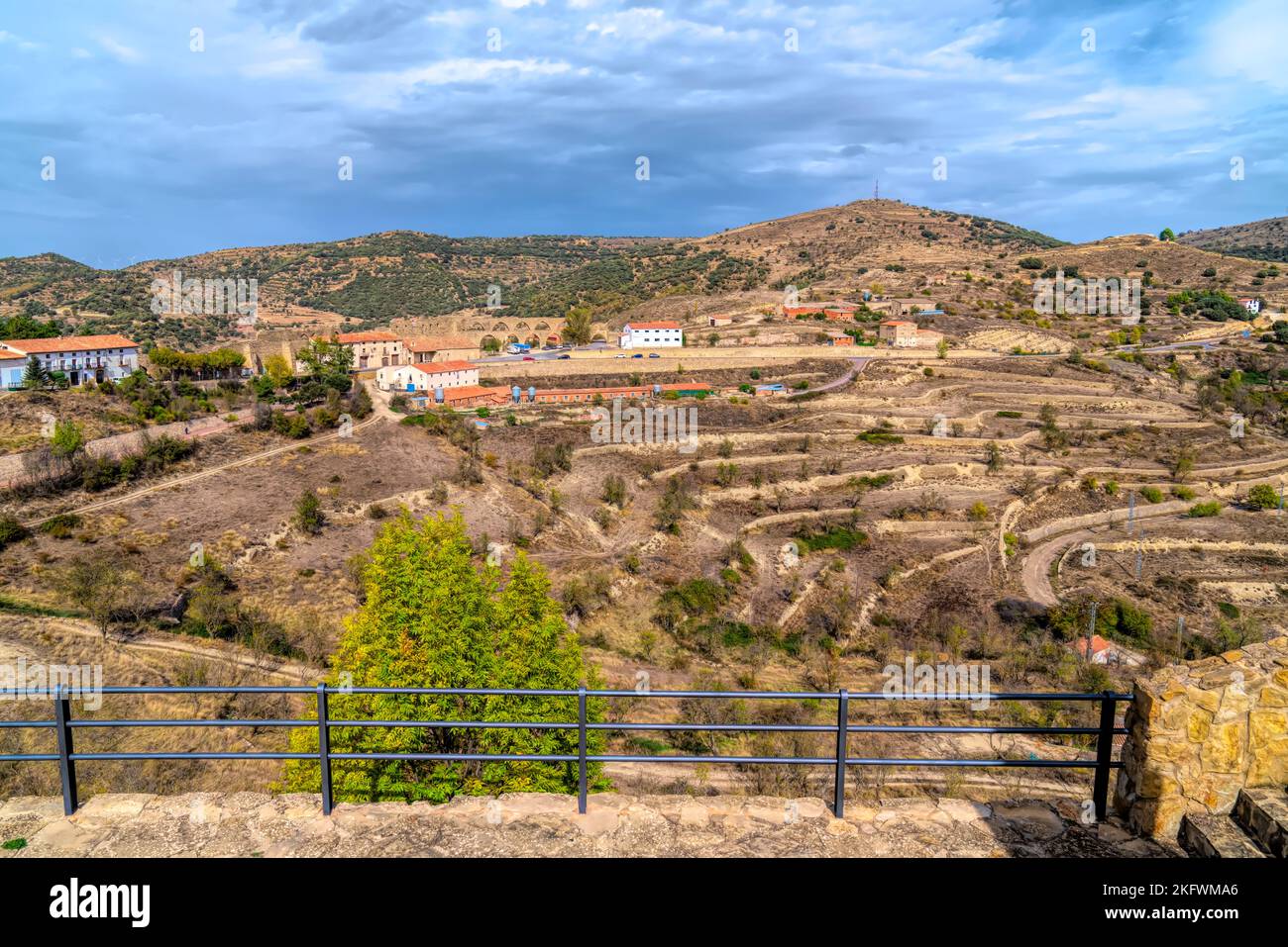 Morella countryside view Spain from castle Castellon Province, Valencian Community Stock Photo