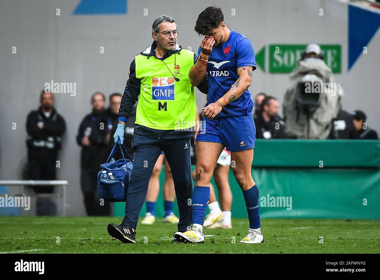 Romain NTAMACK of France looks dejected during the 2022 Autumn Nations