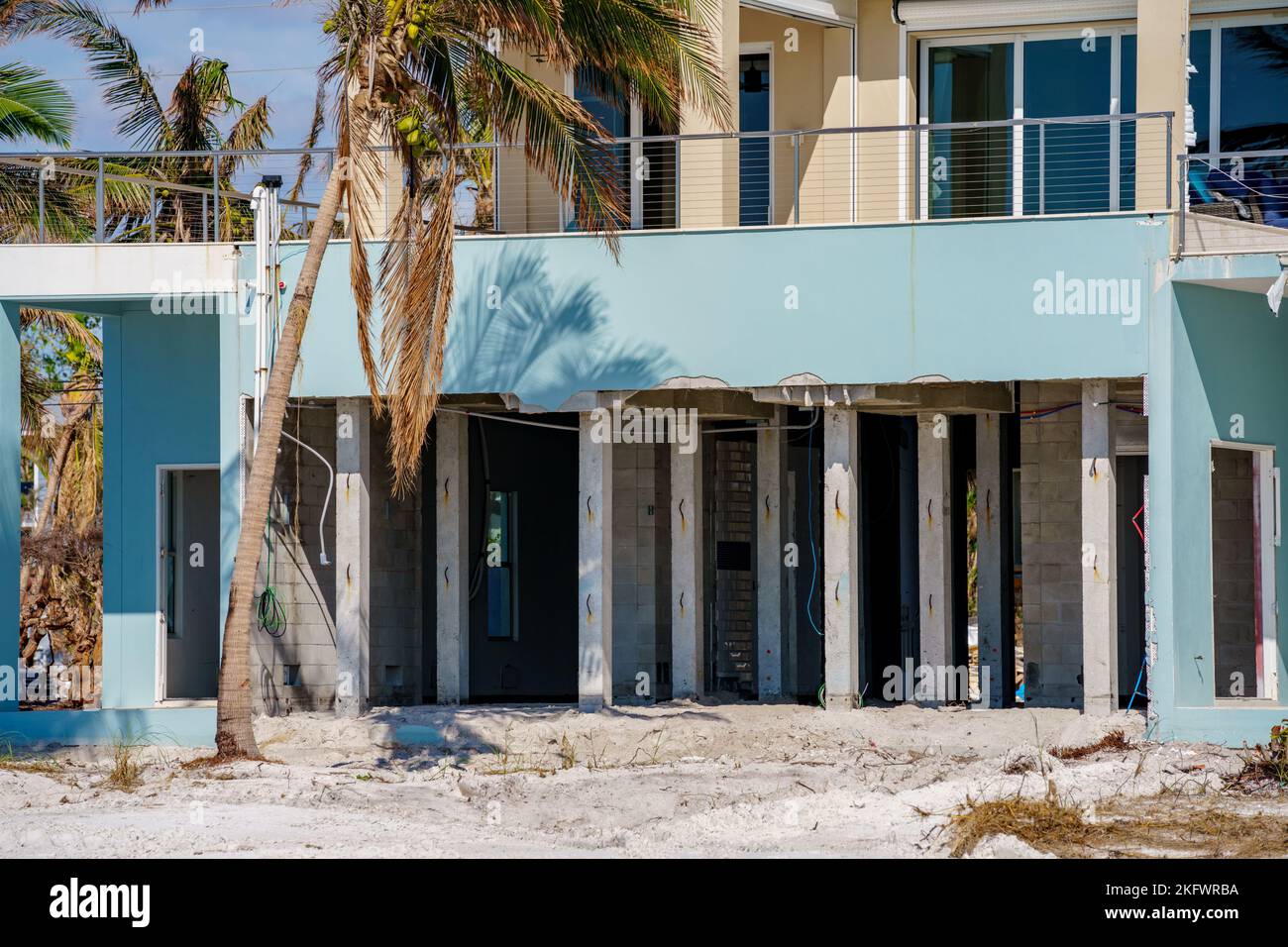 Fort Myers Beach, FL, USA November 19, 2022 Beachfront homes