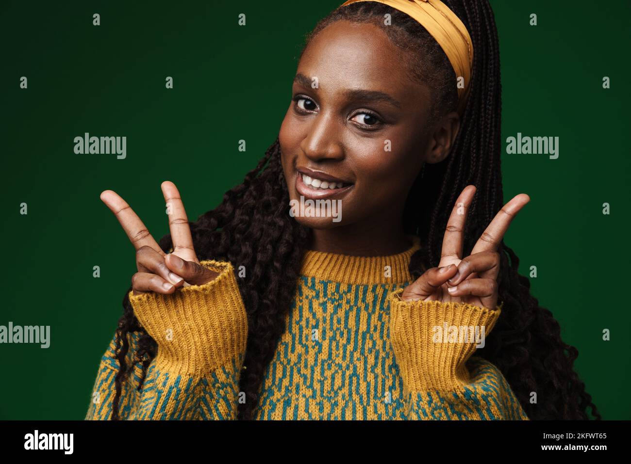 Young black woman making hi-res stock photography and images - Alamy